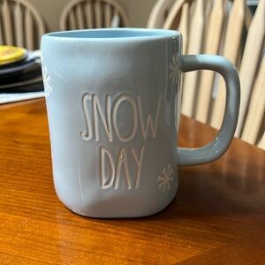 Rae Dunn Blue with snowflakes Snow Day Mug - used for display only